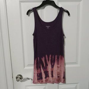 Reverse Tie-Dye Purple Ombre Tank Top